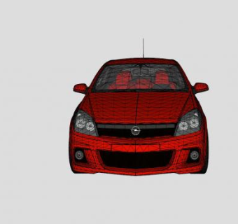 红色欧宝雅特汽车SU模型下载_sketchup草图大师SKP模型