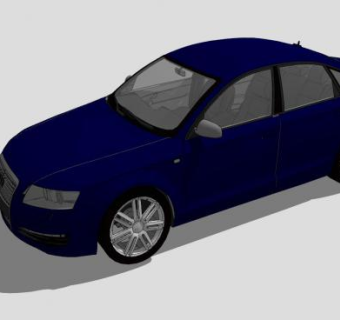 深蓝色奥迪S6轿车SU模型下载_sketchup草图大师SKP模型