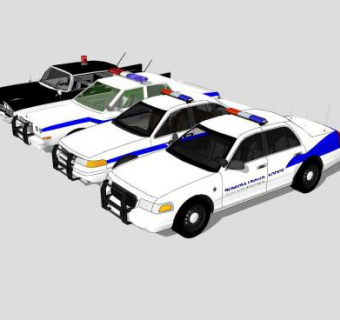 警车汽车系列SU模型下载_sketchup草图大师SKP模型