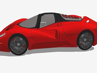 红色法拉利P45跑车SU模型下载_sketchup草图大师SKP模型