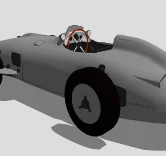 银灰色奔驰w196赛车SU模型下载_sketchup草图大师SKP模型