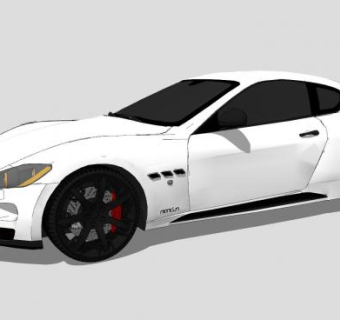 白色玛莎拉蒂GT跑车SU模型下载_sketchup草图大师SKP模型