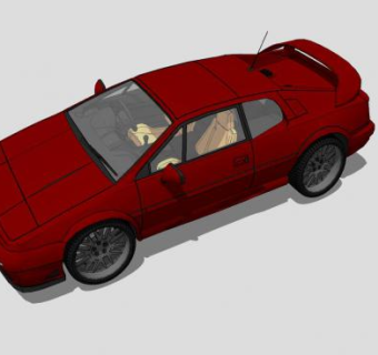 红色莲花V8跑车SU模型下载_sketchup草图大师SKP模型
