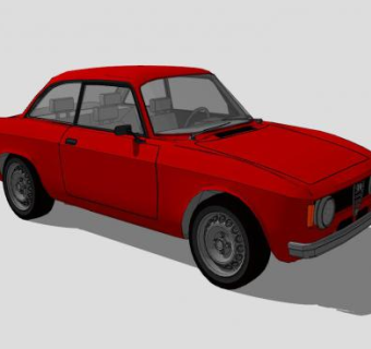 红色阿尔法罗密欧跑车SU模型下载_sketchup草图大师SKP模型