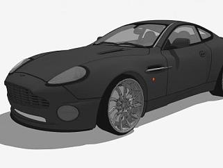 黑色阿斯顿马丁V12跑车SU模型下载_sketchup草图大师SKP模型