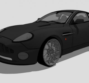黑色阿斯顿马丁V12跑车SU模型下载_sketchup草图大师SKP模型