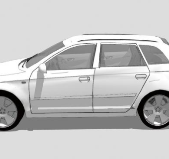 奥迪A3白色SUV汽车SU模型下载_sketchup草图大师SKP模型