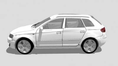 奥迪A3白色SUV汽车SU模型下载_sketchup草图大师SKP模型