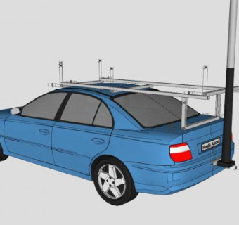 车载伸缩式天线杆U模型下载_sketchup草图大师SKP模型