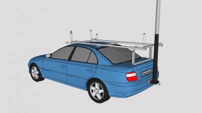 车载伸缩式天线杆U模型下载_sketchup草图大师SKP模型