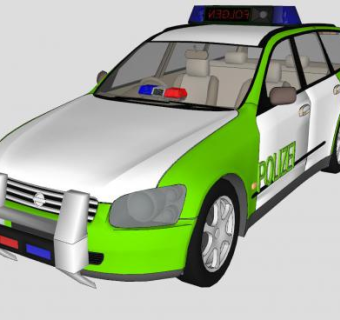 尼桑汽车高速公路巡逻车SU模型下载_sketchup草图大师SKP模型