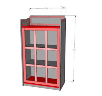红灰色独立式书柜SU模型下载_sketchup草图大师SKP模型