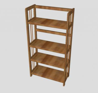 板式家具隔板式书架SU模型下载_sketchup草图大师SKP模型