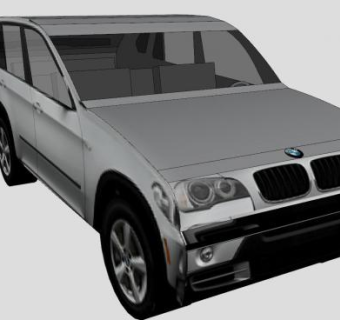 银灰色2007宝马X5汽车SU模型下载_sketchup草图大师SKP模型