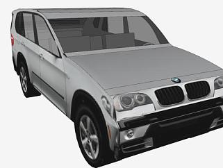 银灰色2007宝马X5汽车SU模型下载_sketchup草图大师SKP模型