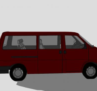 大众T4运输客车SU模型下载_sketchup草图大师SKP模型