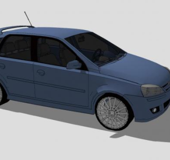 欧宝科萨C5门掀背车SU模型下载_sketchup草图大师SKP模型