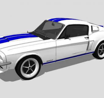 1967福特野马谢尔比GT500汽车SU模型下载_sketchup草图大师SKP模型