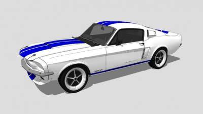 1967福特野马谢尔比GT500汽车SU模型下载_sketchup草图大师SKP模型