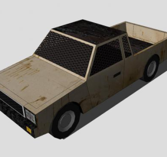 沙地落石围栏引导车SU模型下载_sketchup草图大师SKP模型