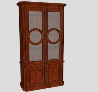 萨瑟兰双开门书柜SU模型下载_sketchup草图大师SKP模型