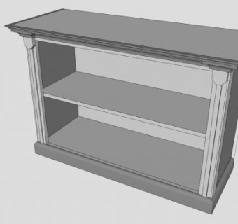 现代双层书柜SU模型下载_sketchup草图大师SKP模型