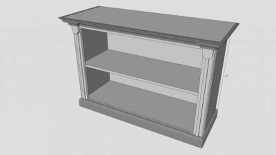 现代双层书柜SU模型下载_sketchup草图大师SKP模型