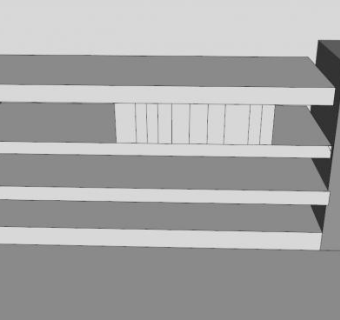现代白色板式矮书柜SU模型下载_sketchup草图大师SKP模型