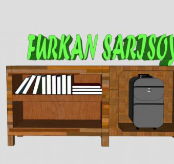 福尔坎矮书柜SU模型下载_sketchup草图大师SKP模型