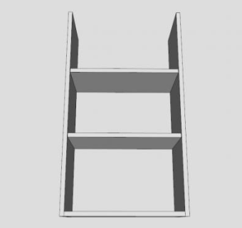 独立式白色书板式架SU模型下载_sketchup草图大师SKP模型