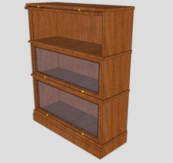 隔板玻璃书柜SU模型下载_sketchup草图大师SKP模型