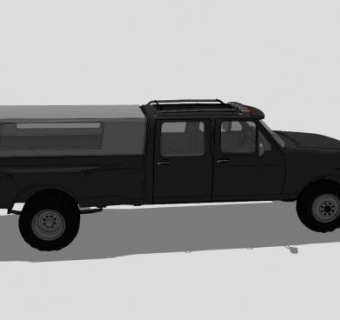黑色1992福特F350汽车SU模型下载_sketchup草图大师SKP模型
