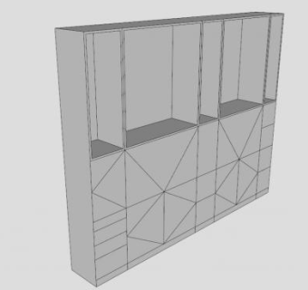 现代钢木白色书架SU模型下载_sketchup草图大师SKP模型