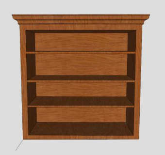 实木隔板书柜书架SU模型下载_sketchup草图大师SKP模型