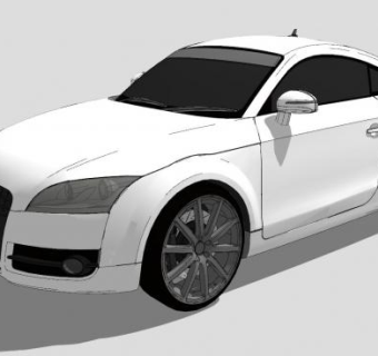 白色2007奥迪TT跑车SU模型下载_sketchup草图大师SKP模型