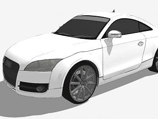 白色2007奥迪TT跑车SU模型下载_sketchup草图大师SKP模型