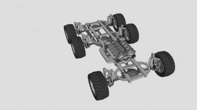 越野车辆底盘SU模型下载_sketchup草图大师SKP模型