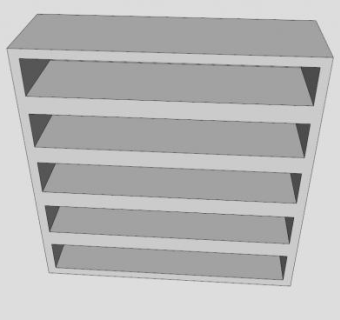 现代隔板书柜SU模型下载_sketchup草图大师SKP模型