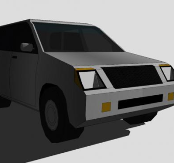 银色运动型汽车SU模型下载_sketchup草图大师SKP模型