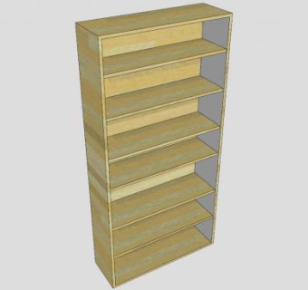 板式家具隔板书柜书架SU模型下载_sketchup草图大师SKP模型