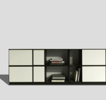 独立式推拉书架SU模型下载_sketchup草图大师SKP模型