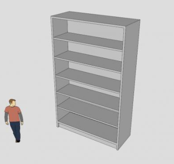 嵌入式白色板式书架SU模型下载_sketchup草图大师SKP模型