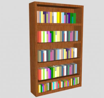 独立式书柜SU模型下载_sketchup草图大师SKP模型