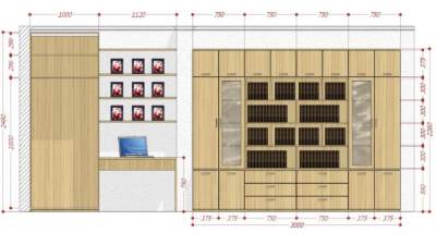 家具隔板式书架SU模型下载_sketchup草图大师SKP模型