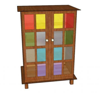 板式家具书柜SU模型下载_sketchup草图大师SKP模型