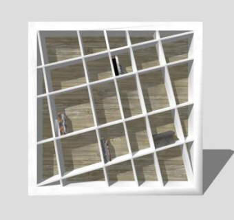 现代创意式书架SU模型下载_sketchup草图大师SKP模型