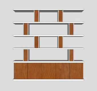 简易时尚书架SU模型下载_sketchup草图大师SKP模型