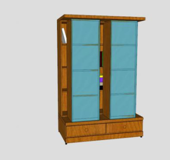 独立式玻璃书架SU模型下载_sketchup草图大师SKP模型