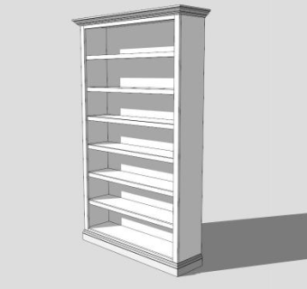 现代隔板书柜架子SU模型下载_sketchup草图大师SKP模型