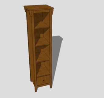 樱桃木书柜SU模型下载_sketchup草图大师SKP模型